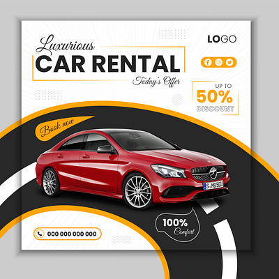 Luxury Car Rental Social Media Post branding graphic design instagram marketing social media post vector
