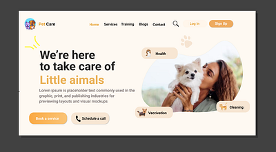 Pet clinic ui design graphic design ui