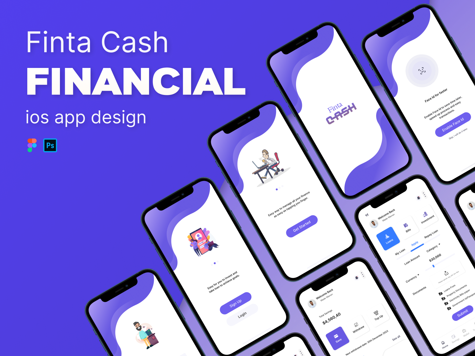 Finta Cash Financial ios app design adobe xd designer figma interaction photoshop ui ui design ui designer ui designs ui interaction uiux uiux designer ux designs web design web template
