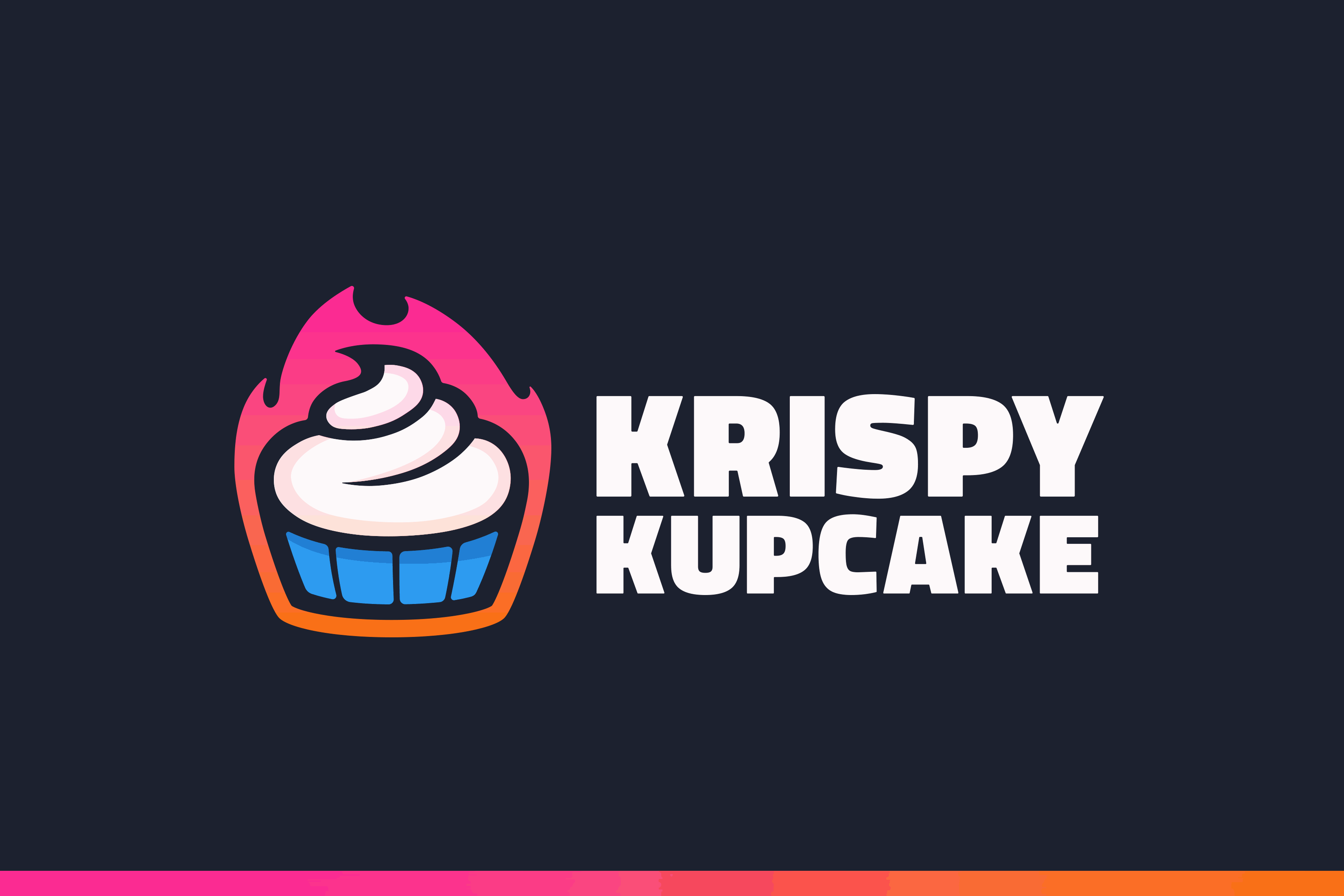 Krispy Kupcake Branding animation brand branding cupcake fire flames gaming graphic design logo