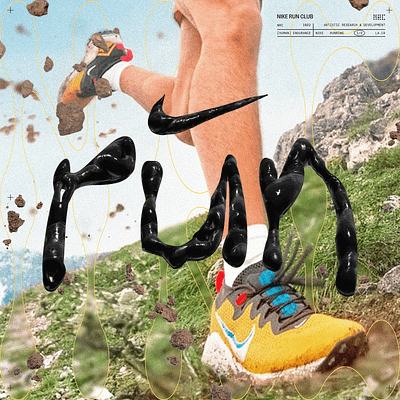 Nike Run Club 3d ad analog design mixed media nike nike run club running