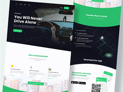 Sharewheel (Carpool) app branding carpool carpoolapp carpoolwebdesign design minimal ridesharing ui ux webdesign