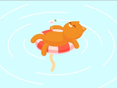 Relax Cat branding design graphic design illustration logo ui vector