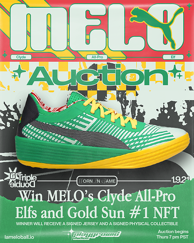 LaMelo Ball Puma Auction Poster auction basketball lamelo ball melo nba nft poster puma shoe sneakers