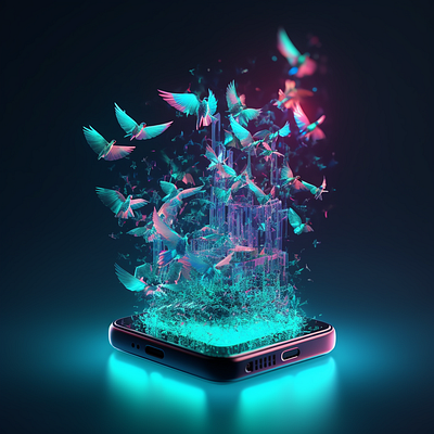 3D GLOWING PHONE app branding design graphic design illustration logo typography ui ux