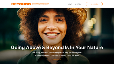 Beyondd Landing Page brain health research branding healthcare landing page design ui ux web design
