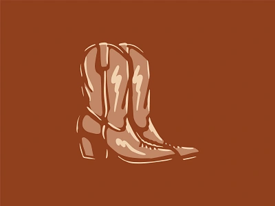 Cowboy Boots Illustration bandana boots cowboy cowtown design fort worth illustration illustrator rust spot western