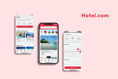 Hotel.com Redesign Mobile App animation branding case study design hotel illustration logo mobile app product design restaurant ui ux vector wireframing