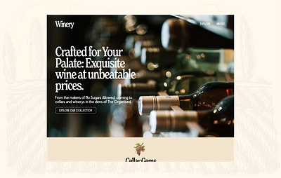 Winery - Winemaking Landing page Concept art direction branding graphic design imagery lithographs web design