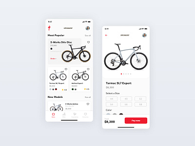 S-Works App concept bicycle bicycle store app bicycle ui bike mobile bike mobile app clean cycling mobile store ui ui design ux