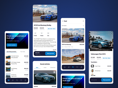 Car Auction App Concept app auction branding car carauction design design team illustration logo mobileapp mobiledesign movadex ui vector