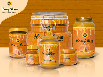 HoneyBloom packaging design branding design graphic design illustration logo