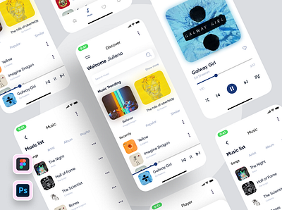 Music Player App Concept | UI UX Design mobile design music app design music player app design music ui design ui design