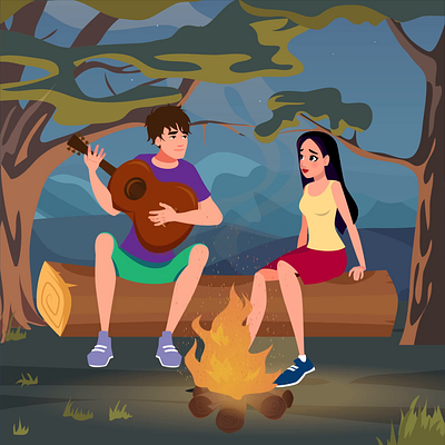 Romantic animation animation design vector