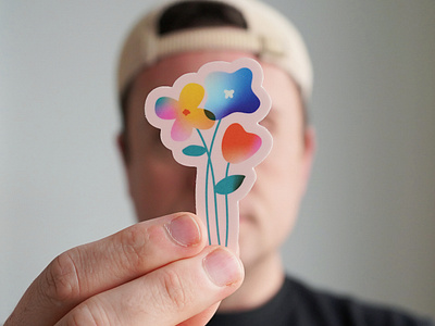 Flowers sticker colorful flowers graphic design illustration sticker