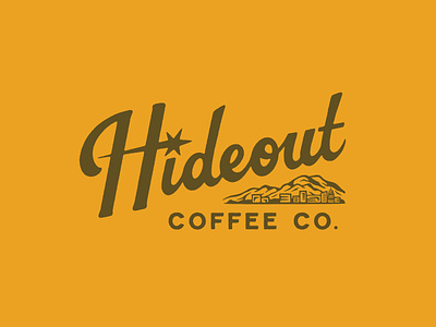 Hideout Coffee Co. branding design drawing graphic design handmade illustration lettering logo type