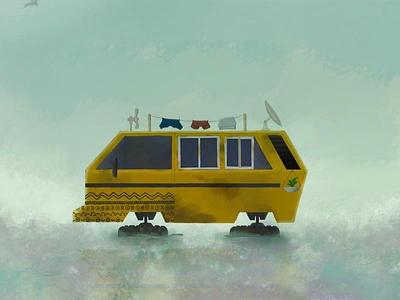 Danfo: An eccentric future bus danfo fog illustration nft