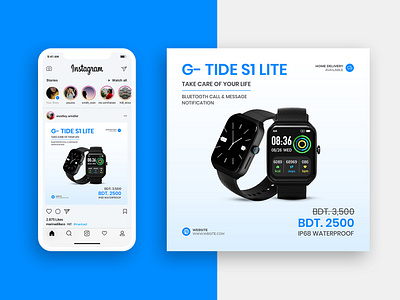 Smartwatch Banner | Gadget Banner | Social Media | Facebook Ads ads banner design discount post facebook ads facebook cover facebook post gadget gadget ad gadget post instagram banner instagram post logo manipulation banner poster smartwatch social media ads social media design social media post speaker speaker post