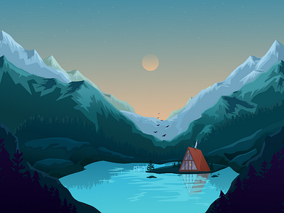 landscape by Ferya on Dribbble