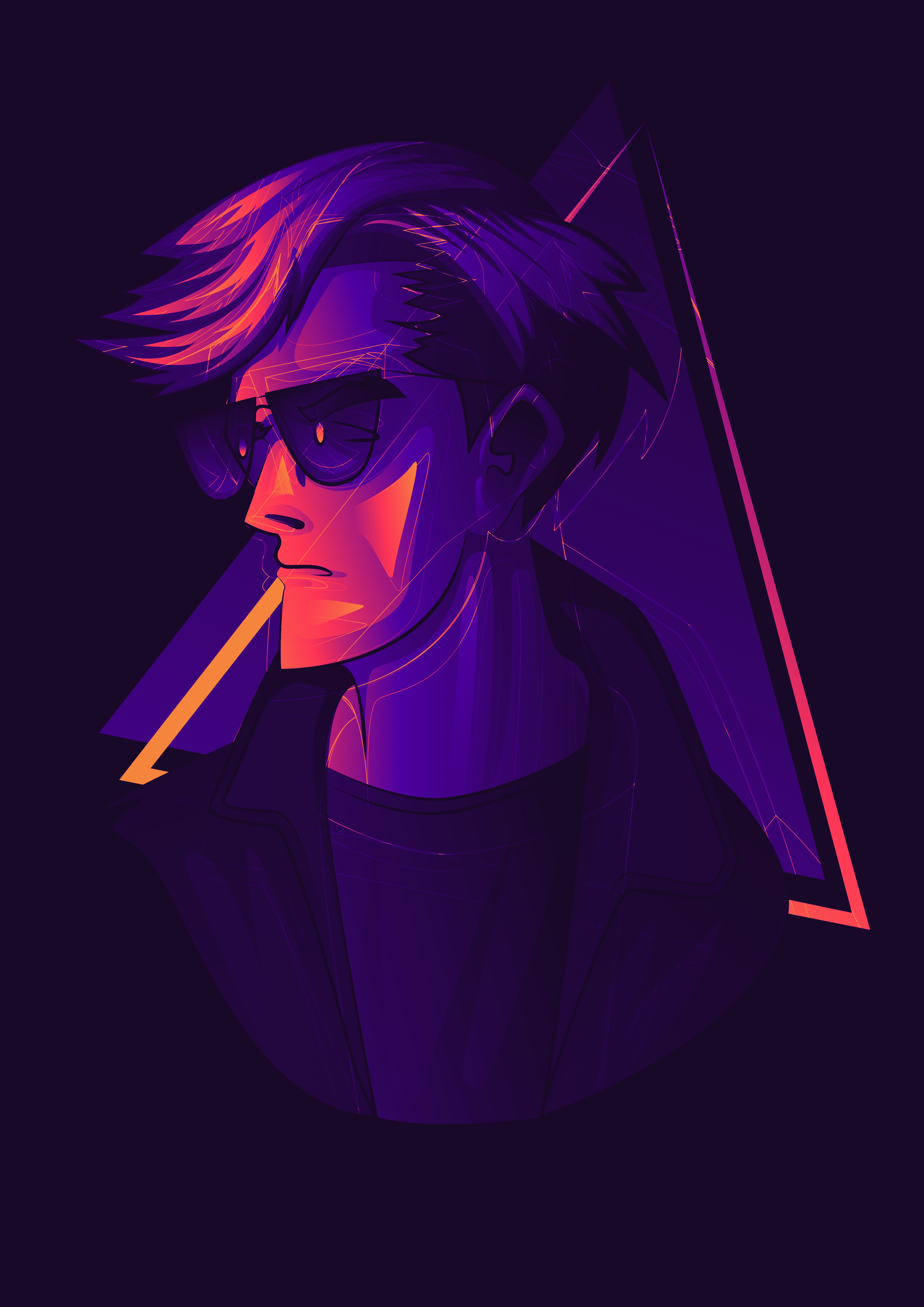 Character Illustration 80s aesthetic character art comic art illustration retrowave vaporwave vector illustration