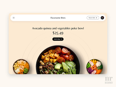 Restaurant Website Food Price - Daily UI 030 animation buy food online cart dailyui design dribbble ecommerce food interaction interaction design mrdesigner poke bowl pratiksoni price purchase restaurant slider ui ux website