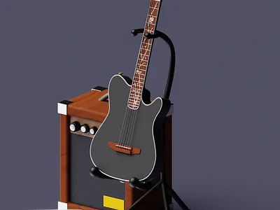 Ibanez TOD10N Guitar 🎸 3d 3d illlustration 3d render accoustic cool design fingerstyle guitar illustration isometric low poly polyphia