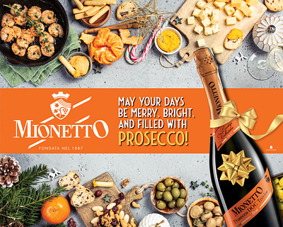 Mionetto Holiday Facebook Post graphic design typography