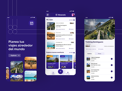 Itinerarie | Travel Itinerary App app itinerary organize peru purple schedule travel travel itinerary ui design