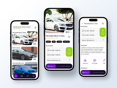 Rental Car App app car clean concept design driver find car interface ios mobile mobile app design rent rent a car ui ui ux