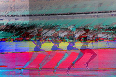 running a race athletes digital art illustration racing runners sports