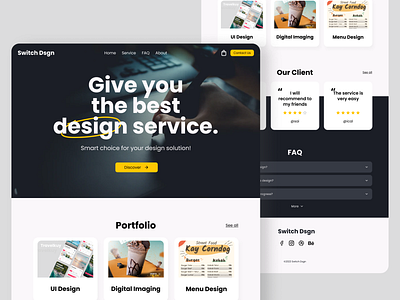 Switch Dsgn - Design Service Landing Page app branding design dribbble figma graphic design landing page page service ui uiux website