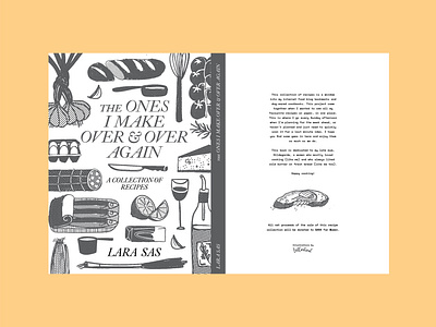 The Ones I Make Over & Over Again book book cover bread cover illustration food illustration illustration inky illustration recipe book sara for women sardines veggies