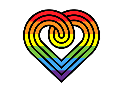 Day 2 - Outline Heart ⁠🏳️‍🌈⁠ adobeillustrator art artwork dribbble heart illustration love rainbow vector