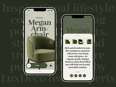 Luxury furniture app e com furniture interface luxary mobile store ui uxui