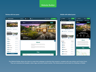 Website Builder for Property - Real Estate customizable website graphic design interaction design mobile ui ui ui design ux design web builder web design website builder