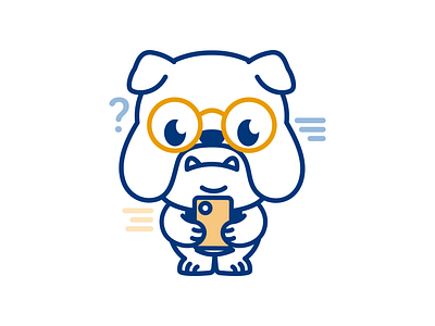Bulldog Chat ai animal app application care character chat coin cute dog doge dogs gpt illustration mascot nft paw pet phone puppy