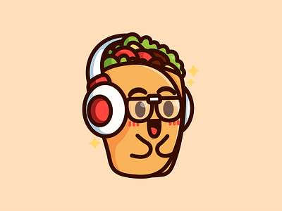 Burrito Gaming adorable branding burrito burrito cute character cute design food gaming geek happy illustration logo mascot playing