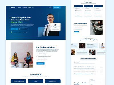 Swift Fund - Landing Page business clean design finance fintech landing page loan minimalist money ui ux web design website