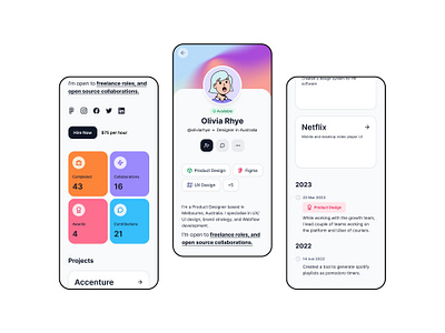 User Profile daily challenge design mobile ui