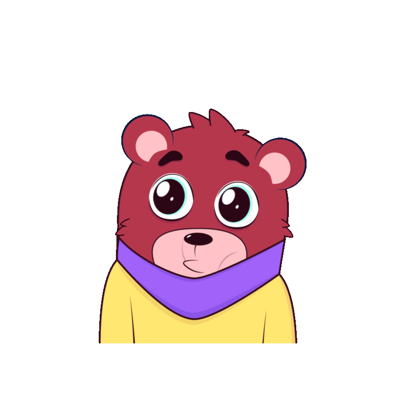 Curious bear 2d animation app appdesign design emoji flat gif illustration logo motion motion graphic sticker ui ux