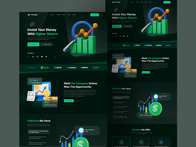 Tradingo Crypto, Forex, Business Website Template backend bitcoin business buying crypto crypto currency currency ethereum figma forex frontend nft selling the tork tork trading tradingo wallet