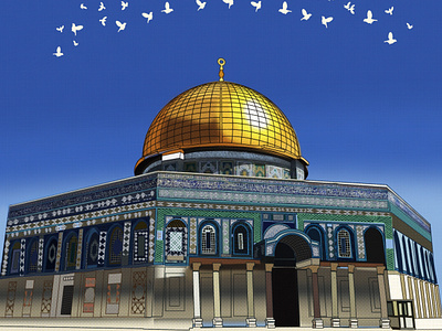 Al Aqsa Mosque 3d animation art artwork branding design graphic design illustration india islam logo motion graphics muslim pakistan trending ui viral