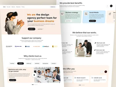 Design Agency Landing Page Design agency agency landing page agency website branding clean clean design creative agency design agency digital agency digital marketing graphic design landing page modern portfolio website ui ui design uidex ux design web design website design