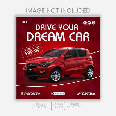 Car Social Media Post Design Template agrafixer branding car design drive graphic design logo social media post template socialmediapost vector