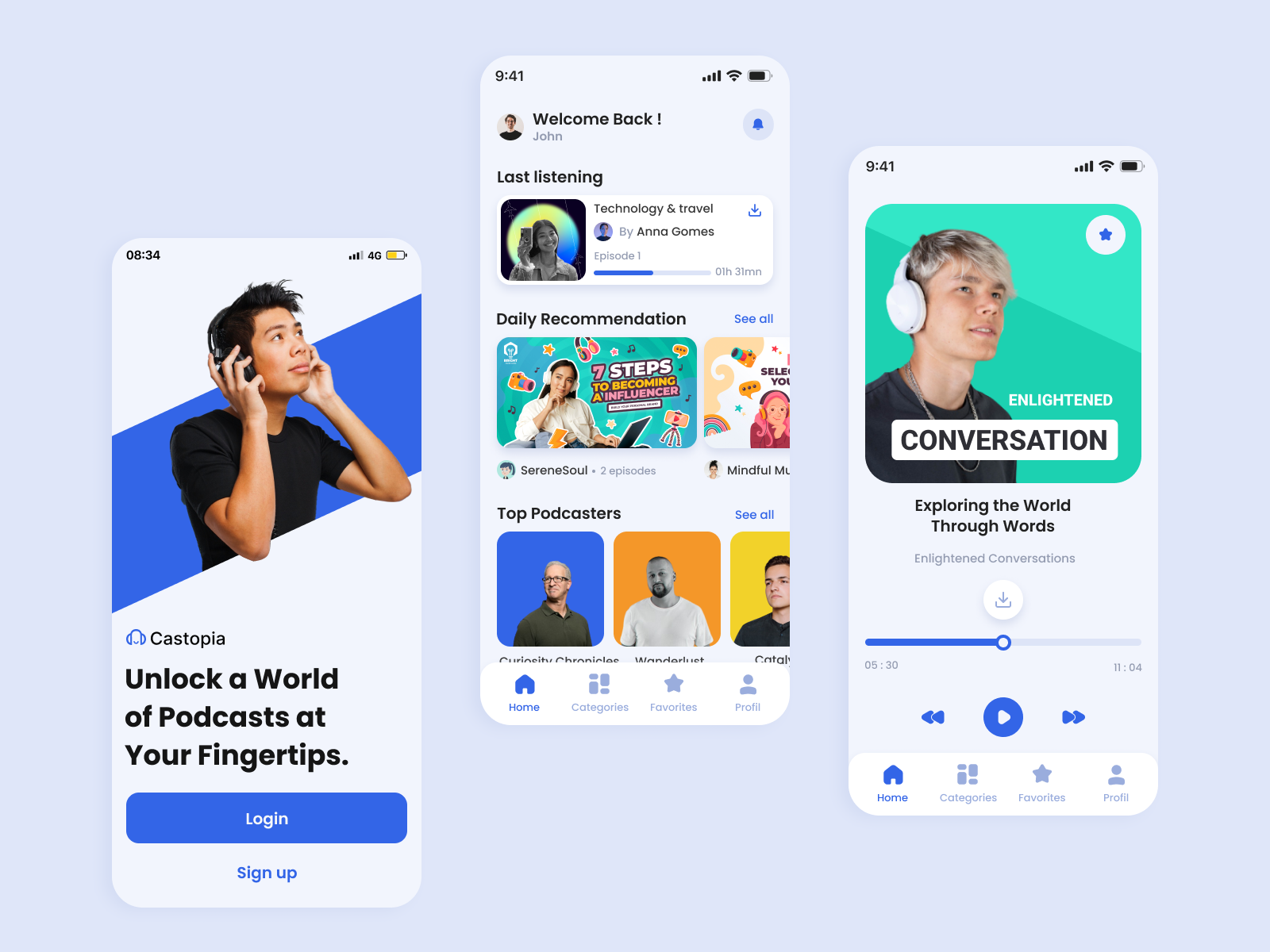 Podcast app challenge app application design podcast ui ux webdesign