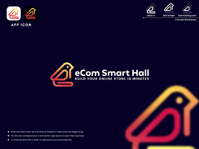 eCom Smart Hall Logo Design 3d animation app branding design graphic design illustration logo ui vector