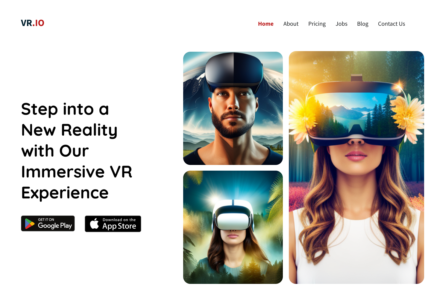 daily ui design challenge day 51 a VR experience landing page by ghafar ...