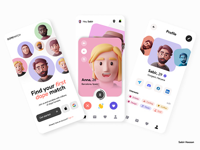 Mobile Design For Dating App app design ui ux