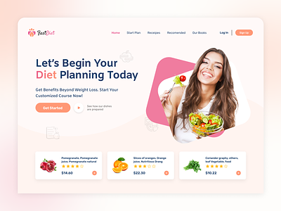 Diet Plan - Website Design animation application design design diet figma health healthy illustration landing page marketing post social media uiux web design website website design
