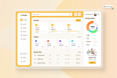 File Manager Dashboard 3d animation art branding cloud storage dashboard digitaldesign flatdesign graphic design illustration innovationsync landing page logo mobile motion graphics nft product design typography ui webdesign